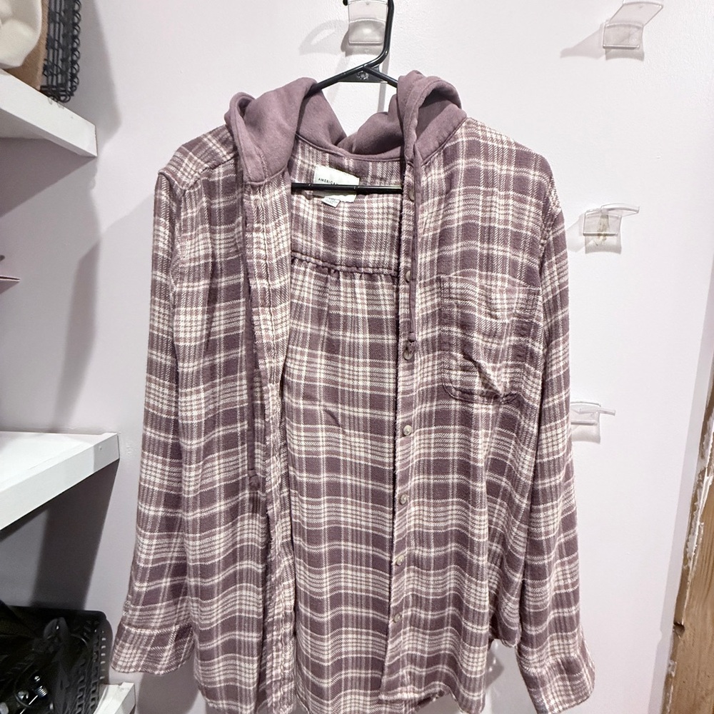 American Eagle Outfitters Purple Plaid Jacket